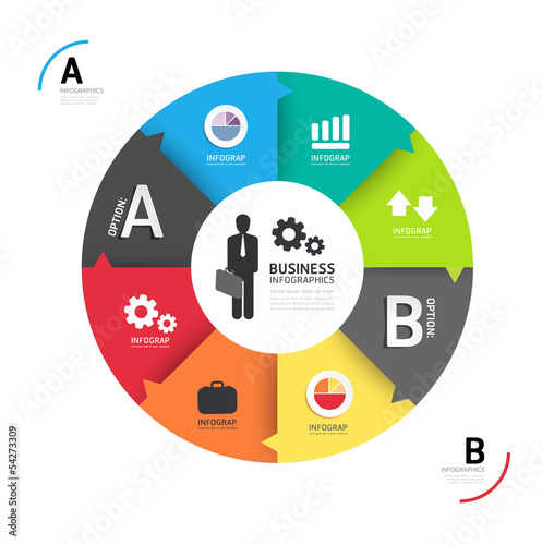 Abstract circle infographic Design Minimal  style  template / ca