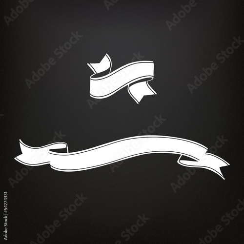 Hand drawn ribbons on the c...