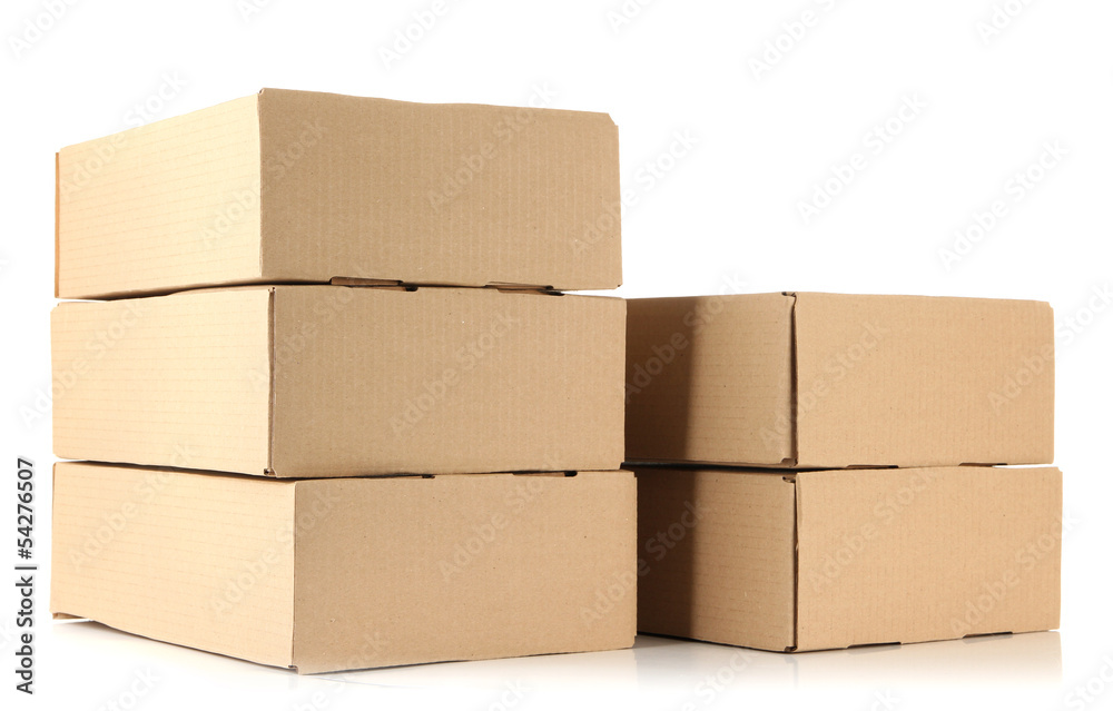 Parcels boxes, isolated on white Parcels boxes, isolated on white