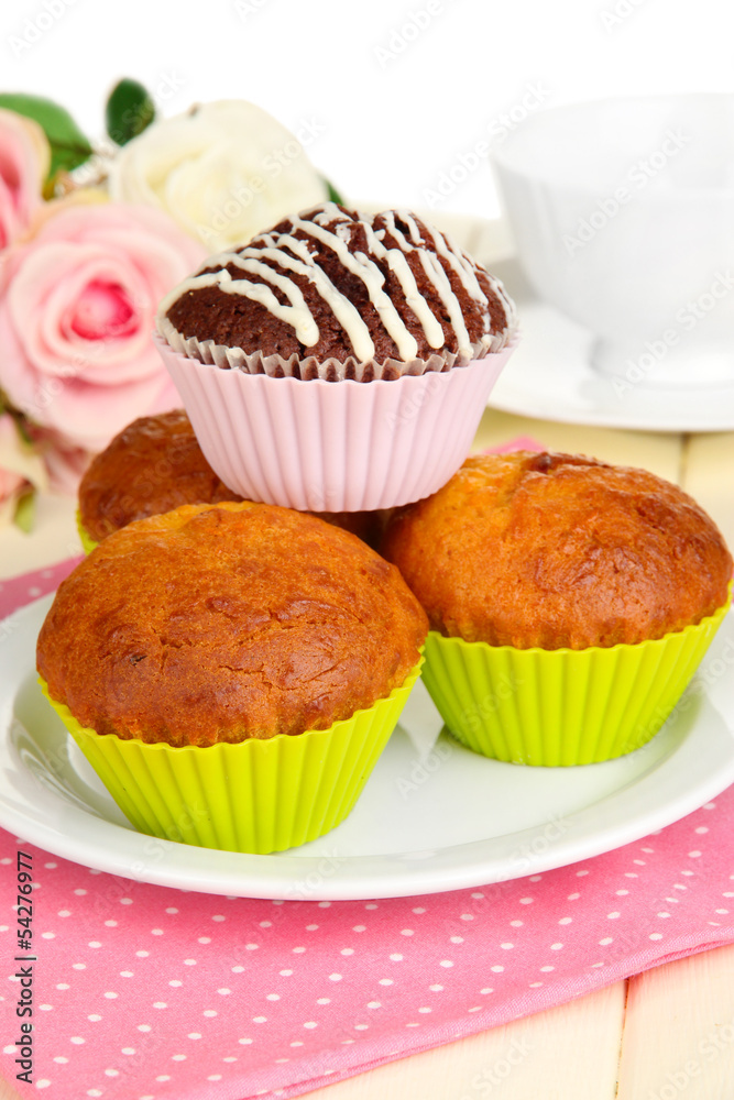 Sweet cupcakes close up