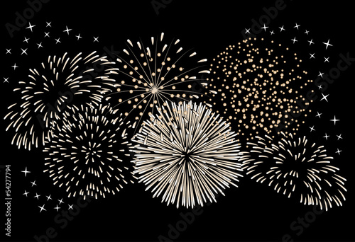 Fireworks on a black background.