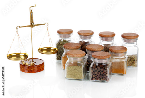 Fototapeta Naklejka Na Ścianę i Meble -  Sale of spices isolated on white
