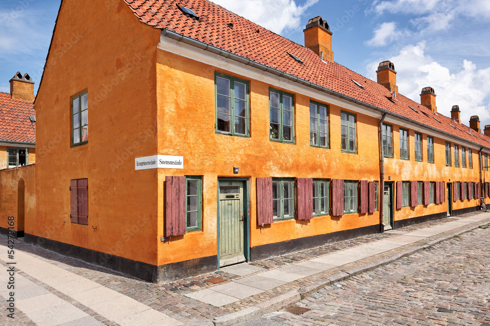 Nyboder, weltbekanntes Stadtviertel für Seeleute in Kopenhagen