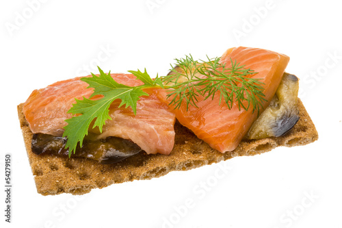 Toast with salmon