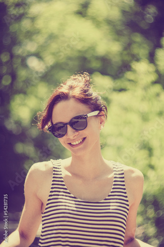 instagram vintage fashion portrait of a young woman