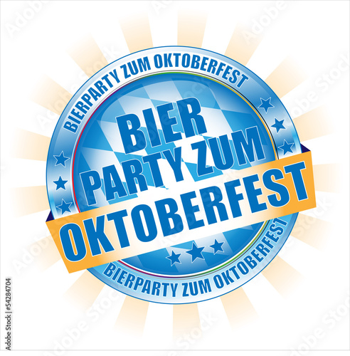 Bierparty zum Oktoberfest mit Strahlen