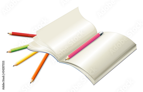 Book with pencils