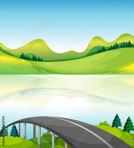 A road bridge near the lake
