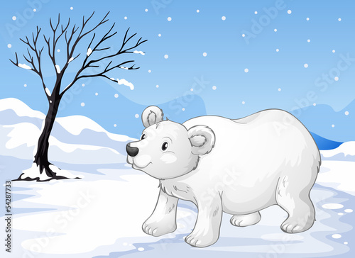 A snowbear walking