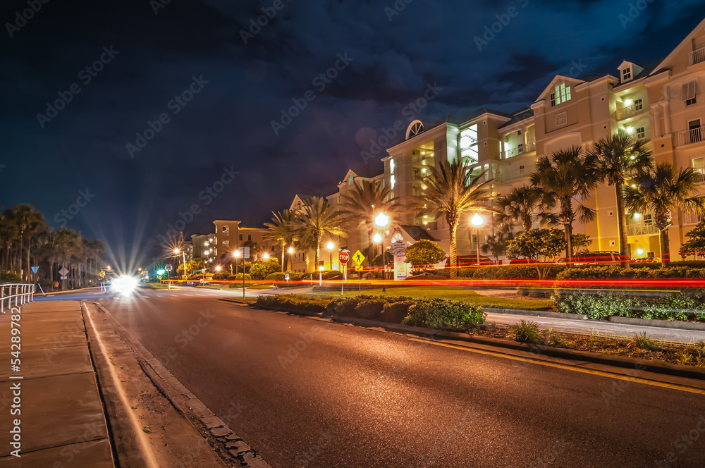 street scene near hotels in destin florida at night street scene near hotels in destin florida at night