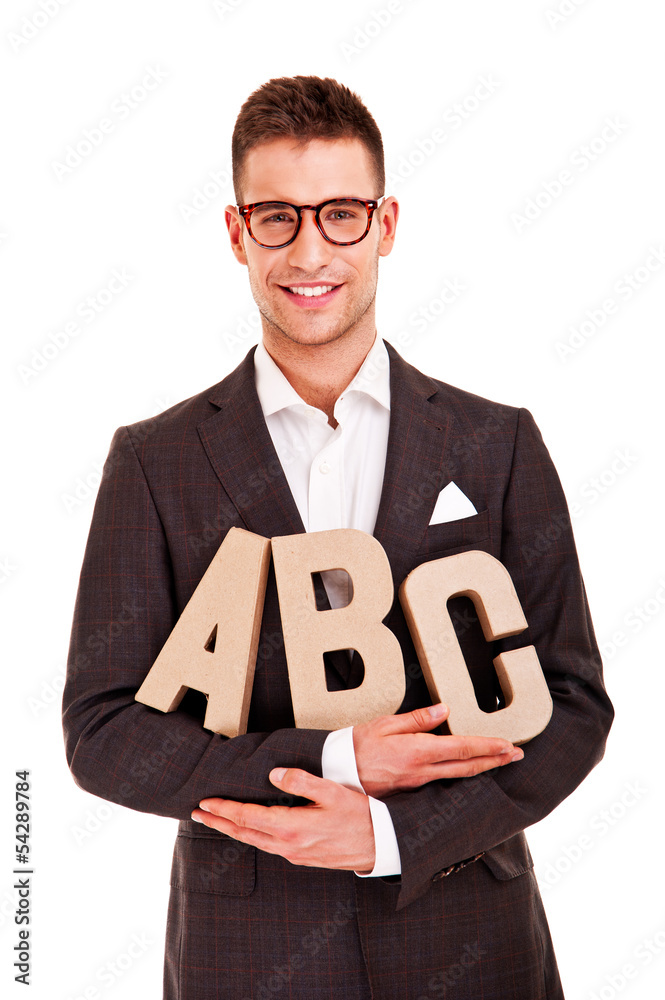 business man writing coaching concept abc bussiness business man writing coaching concept abc bussiness
