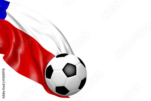 Fussball mit Fahne von Chile - 3D