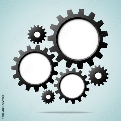 Black Gears Abstract Background