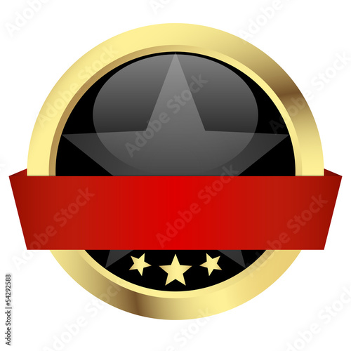 Button GOLD mit Banner - VORLAGE