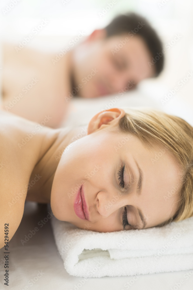 Woman Resting On Massage Table At Spa