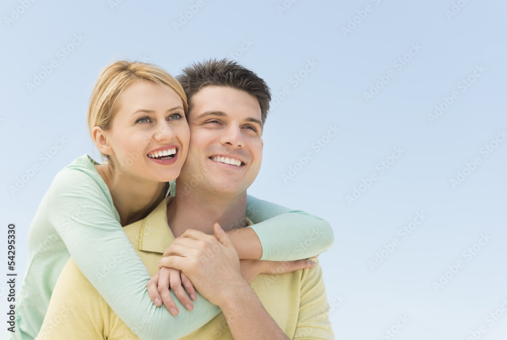 Man From Behind While Looking Away Against Clear Sky Man From Behind While Looking Away Against Clear Sky