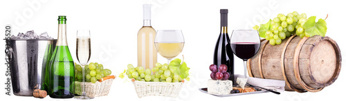 champagne, red and white wine photo