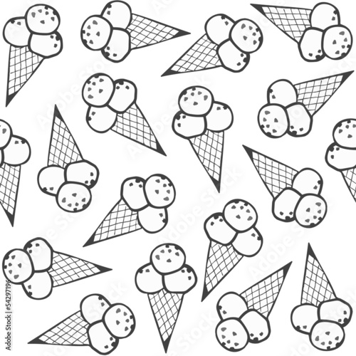 lody w rożkach monochromatyczny nieskończony deseń