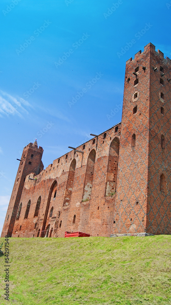 Ruins of medieval Teutonic Order castle in Radzyn Chelminski, Poland