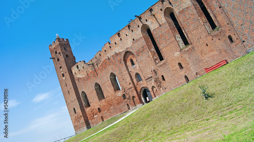 Ruins of medieval Teutonic Order castle in Radzyn Chelminski, Poland photo