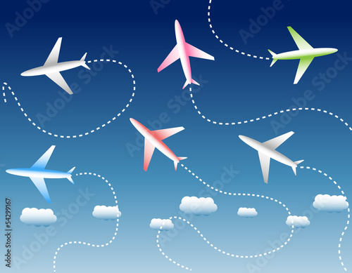 Group of airplanes