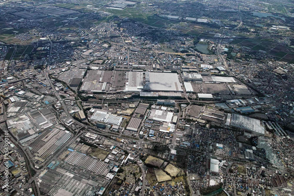 Aerial view of Toyota Motor Corporation Motomachi plant