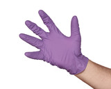 blue latex glove isolated