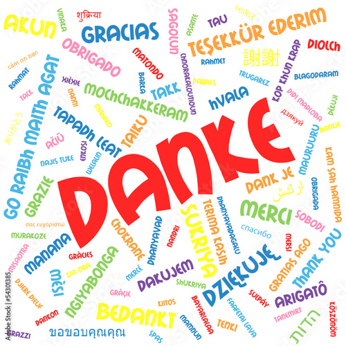 "DANKE" Schlagwortwolke (Karte Bild Vielen Dank Sehr Schön)