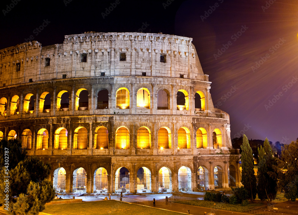 Italy. Rome. The night Collosseo