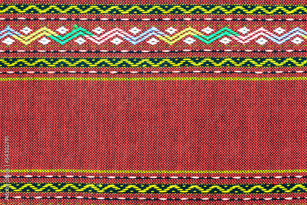 RED Thai silk fabric pattern
