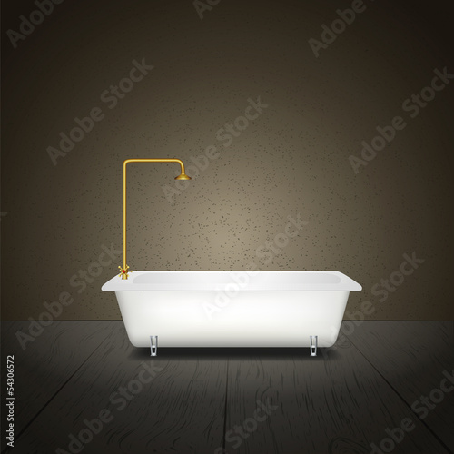 Bath on grey background