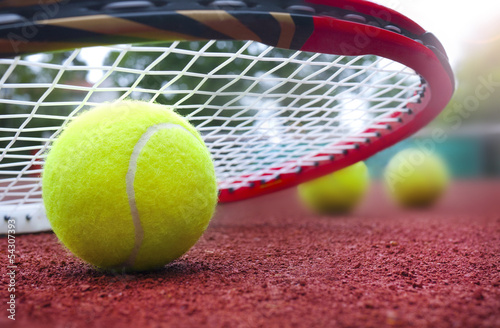 .Tennis balls on Court © Mikael Damkier