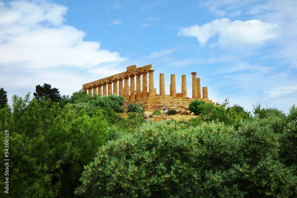 Ancient temple in the valley of the temples in Agrigento