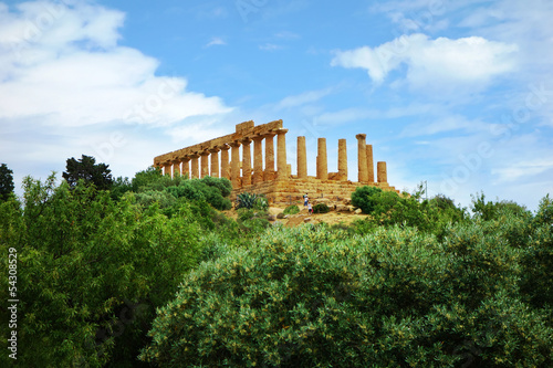 Ancient temple in the valley of the temples in Agrigento