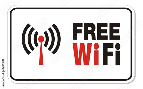 free wifi rectangle sign