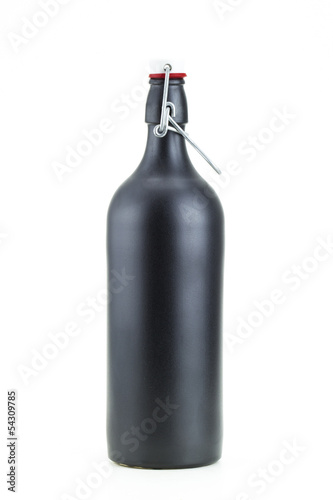 swing top black clay bottle of beer
