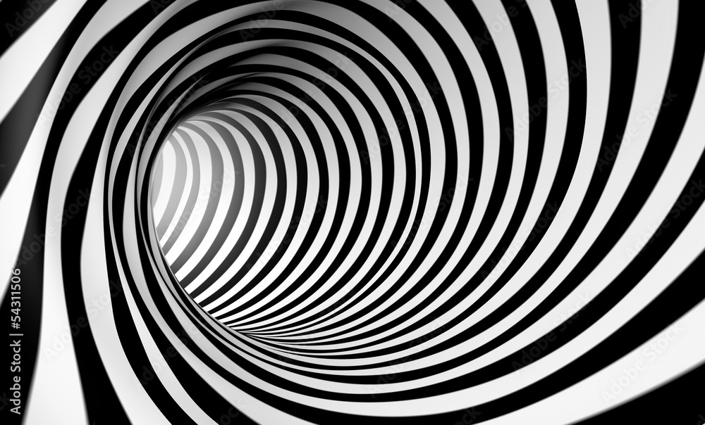 Fondo espiral abstracta 3d en blanco y negro - obrazy, fototapety, plakaty 