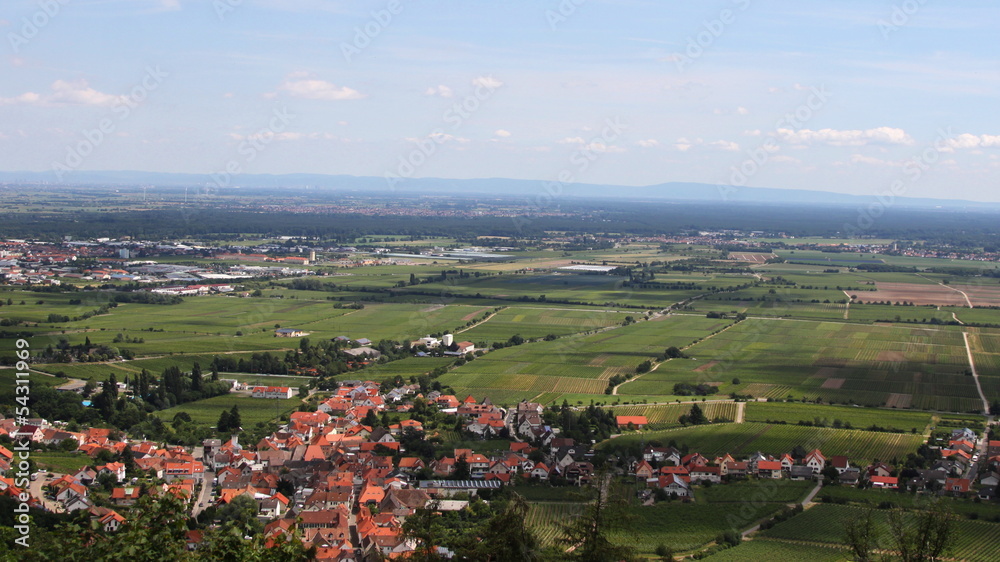 birdview over german countryside