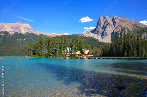 ombre des pins sur le lac photo