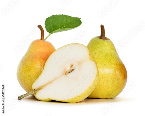 pears over white background