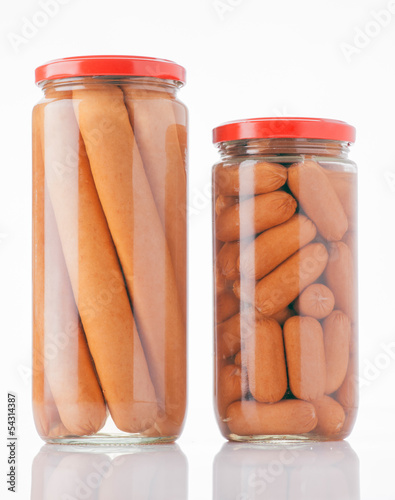 frankfurters preserved in glass jar