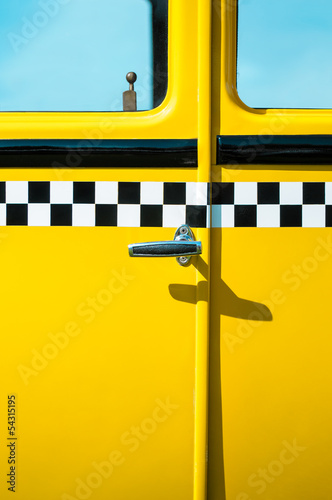 Vintage yellow taxi door panel