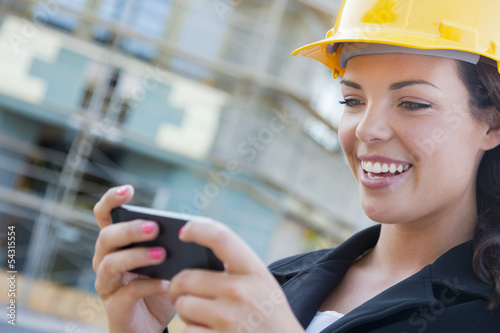Female Contractor Wearing H...
