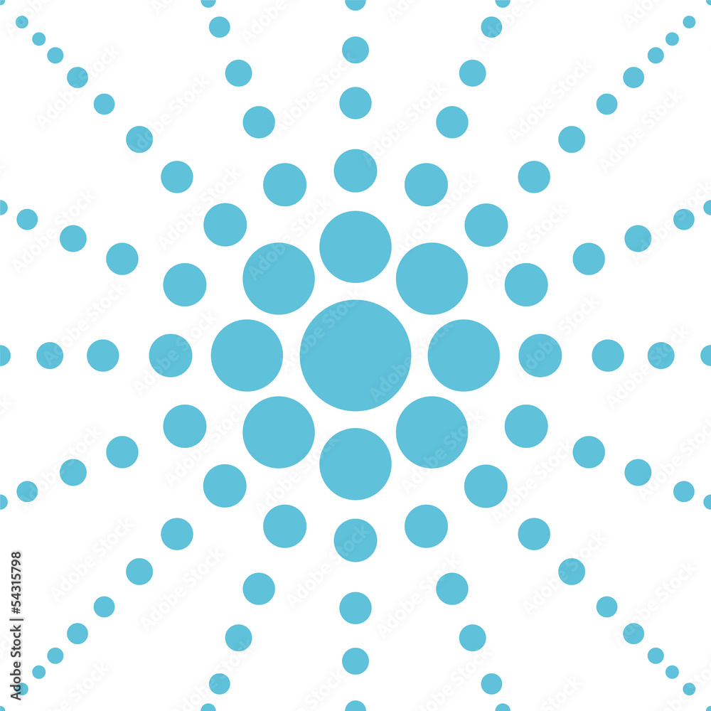 seamless blue polka flower abstract pattern vector
