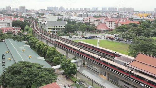 Singapore MRT Subway and Vehicles in Housing Estate photo