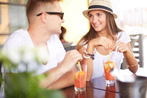 Couple with cocktails