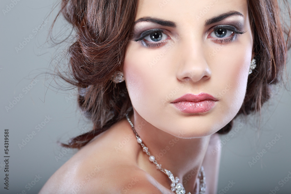 Portrait of elegant girl is in fashion style. Wedding decoration Portrait of elegant girl is in fashion style. Wedding decoration