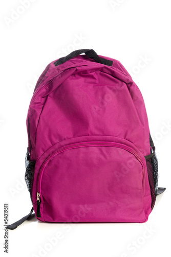 pink Backpack on a white background
