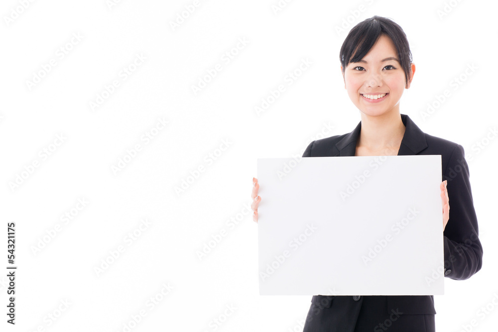 young asian businesswoman with whiteboard young asian businesswoman with whiteboard