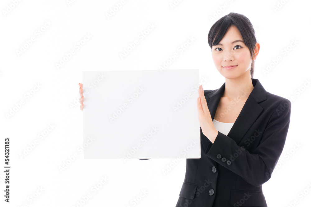 young asian businesswoman with whiteboard young asian businesswoman with whiteboard